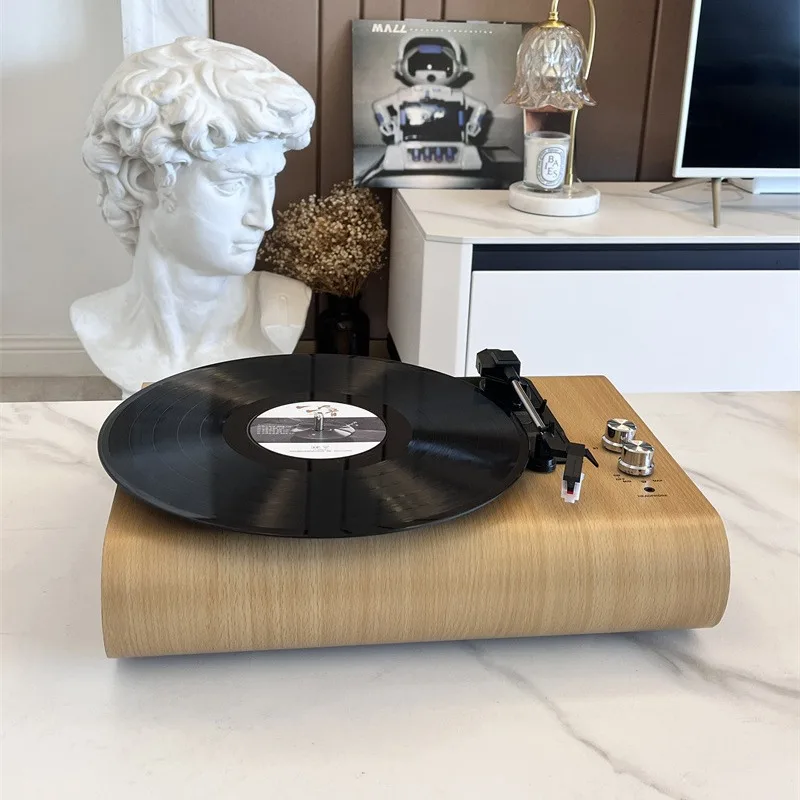 Moderný dizajn vinylového záznamu retro bluetooth stereo drevený fonograf gramofón gramofón