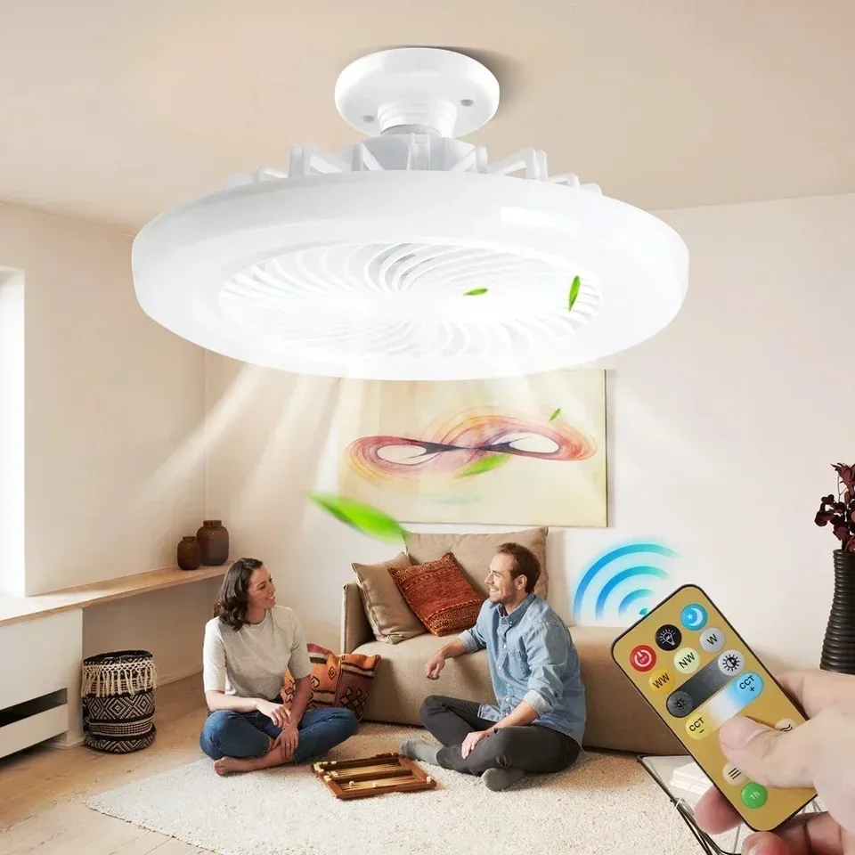 Moderný LED stropný ventilátor s ľahkým 2-v-1 trojstupňový stropný lampa LED stropu E27 stropný ventilátor osvetlenie spálňa bezdrôtové ventilátory dekor