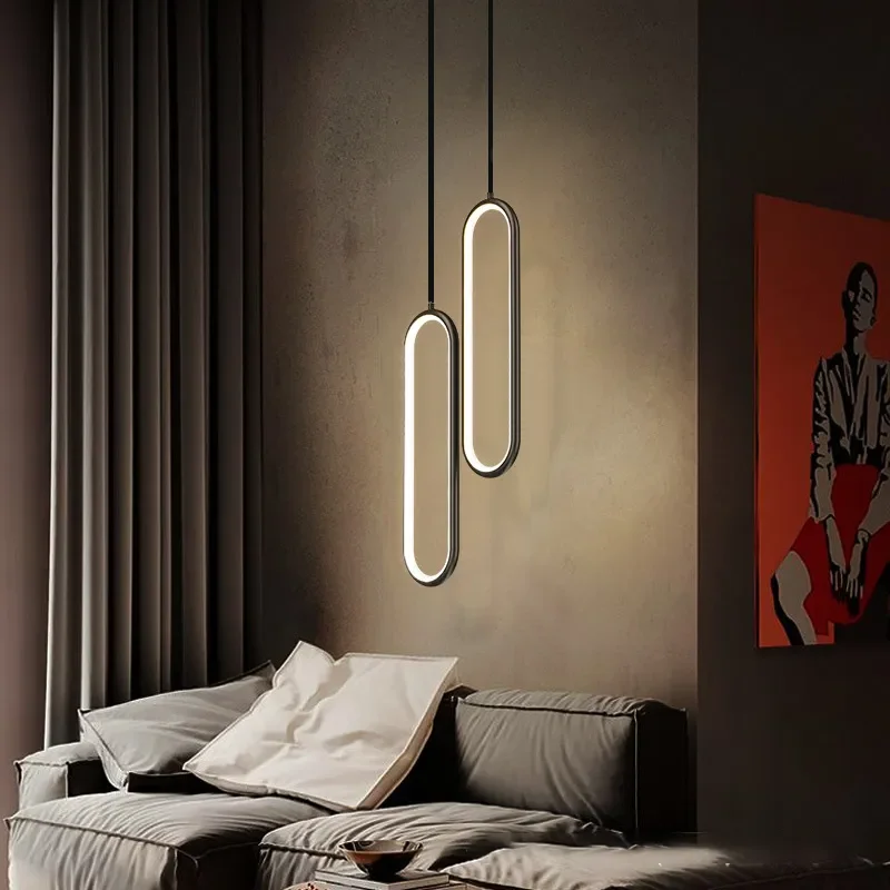 Moderný minimalistický LED Prívesok LEST LISTIER pre spálňu Obývacia izba Zlato čierne zavesené lampy dekorácie LED lesk