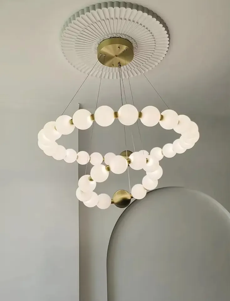 Moderný okrúhly prsteň Závesná lampa Obývacia izba pre spálňu stropný luster jedáleň Zlatá závesná lampa domáce osvetlenie svietidla