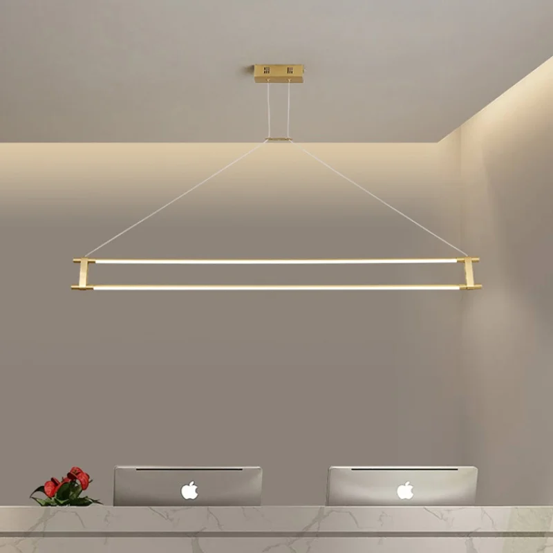 Moderný pásový závesný svetlá Minimalistickej reštaurácie Bar Hotel na recepcii kaviarne Závesné lampy Vnútorné svietidlá