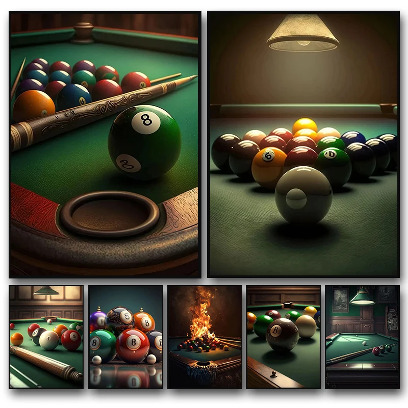 Moderný snooker biliard plagáty plátno maľba nástenné umenie