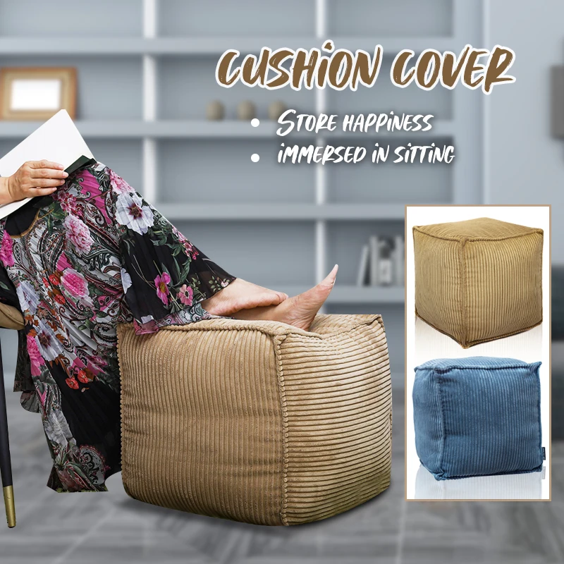 Moderný štvorcový corduroy puf remeselné podlaha futon Simple Sofa Ottoman podnietie jogy meditácia vankúš Tatami Unfuffed Cushion