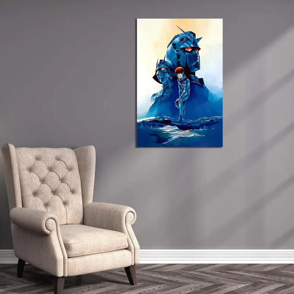 Moderný štýl plátno tlač maľba nástenná ulička obývacia izba dekor Unikátna domáca dekorácia mobilný oblek gundam 0079 anime plagát