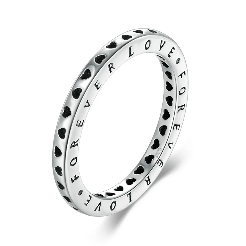 Modian 100% Solid 925 Sterling Silver Hearts Ring vynikajúci stohovateľný klasický Classic Forever Love Rings for Dámske výročie šperky
