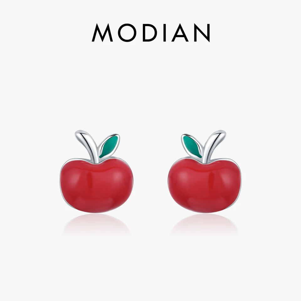MODIAN 925 Sterling Silver Vynikajúce roztomilé červené smalt