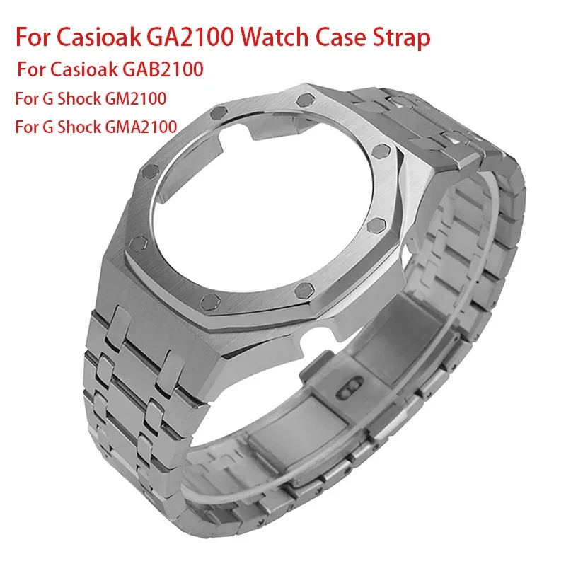 Modifikačné hodinky pre Casioak GA2100 GAB2100 hodinky Pase Sit Súprava 3. generácia oceľový prúžok módne hodinky Kovový rám kovový rám
