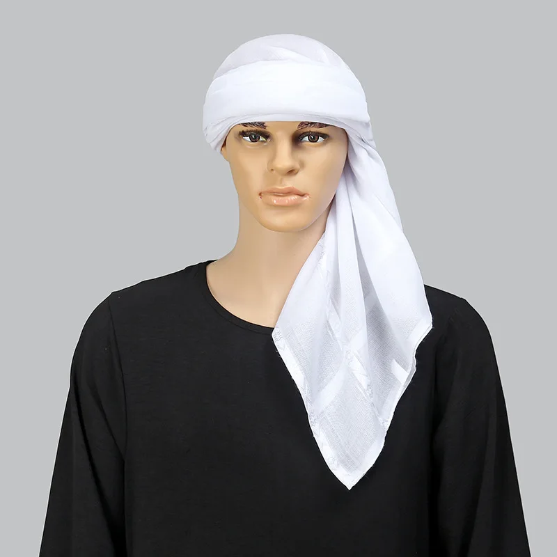 Modlitba moslimoví muži shemagh šál Tradičný islam šatky hidžáb hidžábový zábal šatky arab keffiyeh bandanas Kerchief 140*140 cm