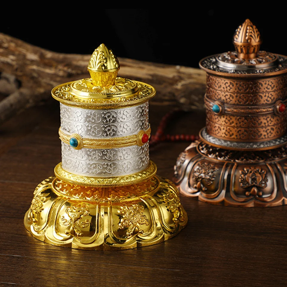 Modlitebné koleso prsty, šesťčlenná mantra, Avalokitesvara Heart Spell Spell Rotuing Písmo trubice, predný ozdoba Budhu
