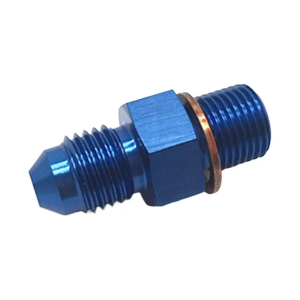 Modrý adaptér oleja AN-4 až M11 pre 1 mm obmedzovač