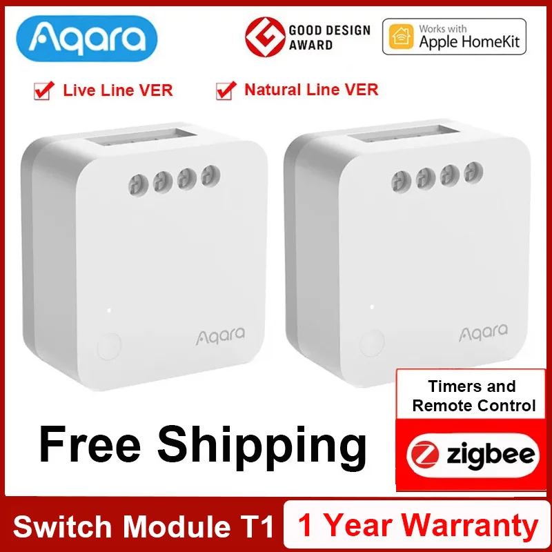 Modul prepínača Aqara T1 Single Chiannel Reléca bezdrôtového Zigbee 3.0 s / bez neutrálnych inteligentných domácich časovačov podporuje HomeKit