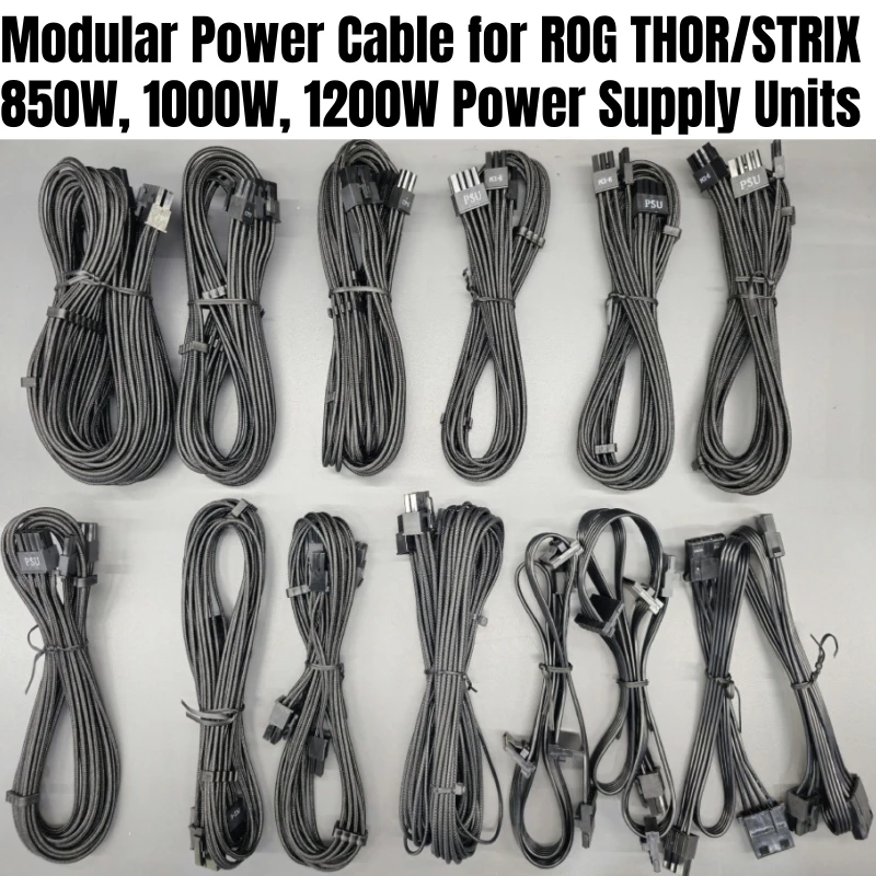 Modulárny napájací kábel pre Rog Thor a Strix 850W 1000W 1200W Power, GPU PCIe 8pin Dual 8pin, ATX 24pin, CPU 4+4PIN, SATA MOLEX IDE
