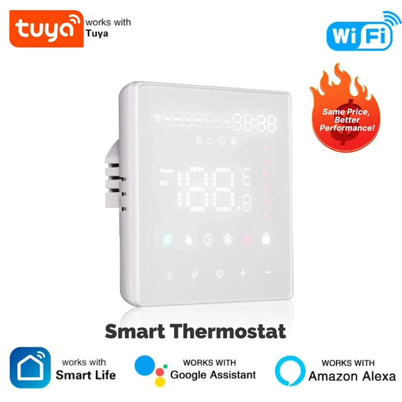 MOES TUYA WIFI SMART TERMOSTAT Programovateľná teplota regulátor Vodný kotol Elektrické vykurovanie práce s Alexa Google Home