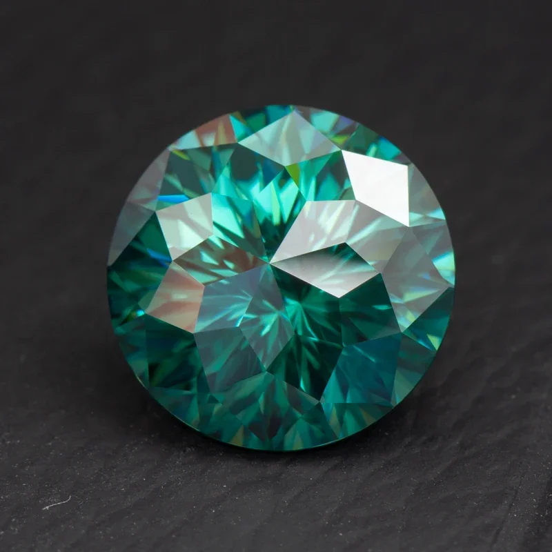 Moissanit Stones cisár Všeobecný rezací okrúhly tvar Emerald zelené primárne farby s certifikátmi na výrobu šperkov na výrobu šperkov