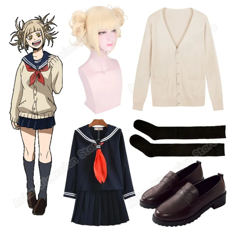 Moja hrdinská akademickú obec cosplay halloween kostým anime boku no hrdinský akademickú obce hitiko toga jk uniformný sveter kríž krížový parochňový kostýmy