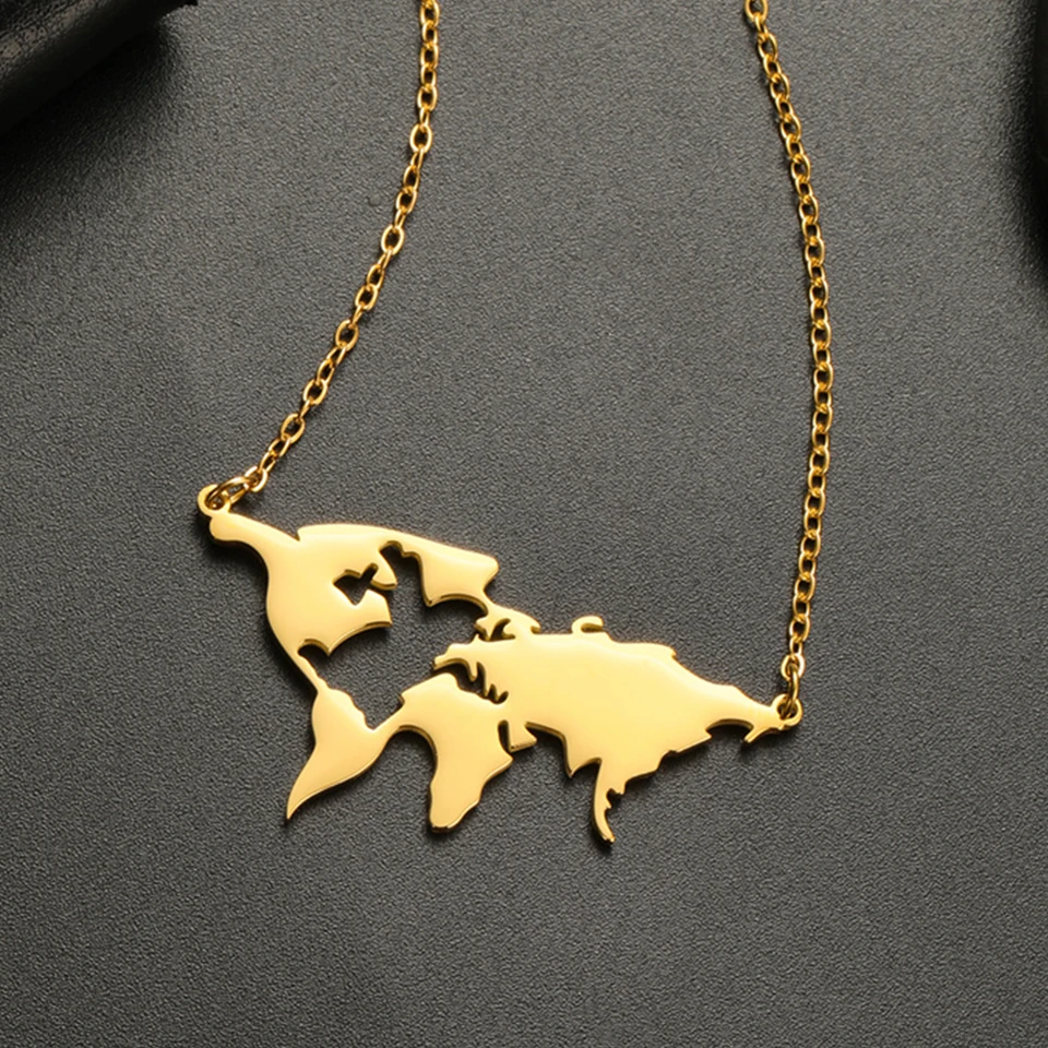 Moja tvarová mapa MAP PREPENDANT NÁKLADY PRE ŽENY MEN MEN DUTH MAP Lietajú kúzla z nehrdzavejúcej ocele reťaz šperkov Pilotné darčeky cestovanie