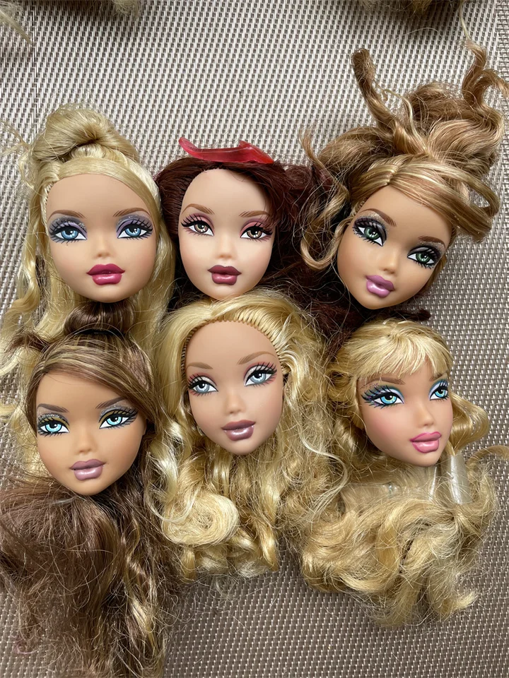 Moja vedúca detská bábika Hlava 1/6 bábiky Časť Bobo Multi -farebná vlasy Princezná Doll Adsessory DIY Doll Hlavy