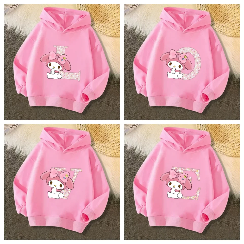 Moje melody deti mikina list Abcd kawaii zvieracie karikatúry Kid pullover anime neformálne oblečenie chlapca top s dlhým rukávom sveter