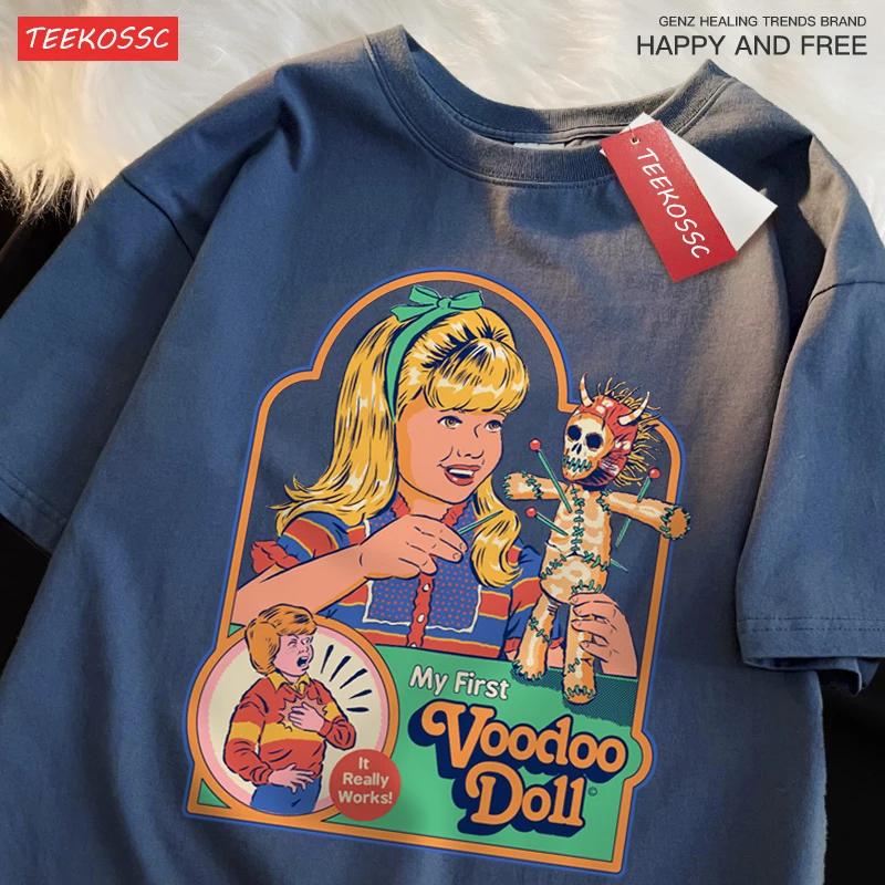 Moje prvé voodoo dall vtipné komiksové tričká mužské módne voľné tričká Casy O-Neck Tshirtovizované bavlnené odpalisko Tops Pár