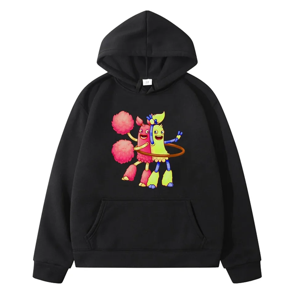 Moje spevácke príšery Herné mikiny kawaii grafické chlapci a dievčatá s kapucňou s kapucňou s dlhým rukávom O-Neck Fleece Pullovs
