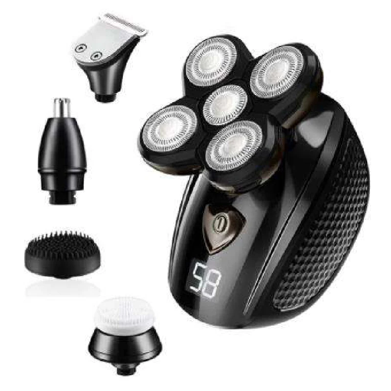 Mokré suché 5 v 1 Grooming Kit Elektrický holiaci strojček pre pánske zastrihávače, nos, uši, brada, plešatý stroj na brit