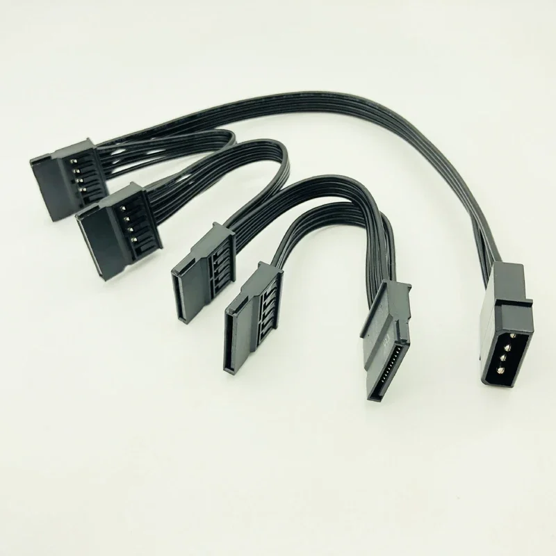 Molex 4pin IDE 1 až 5 SATA 15pinový napájací kábel napájací kábel napájacieho kábla pre DIY PC Sever 4-PIN až 15-pin výkon 60 cm