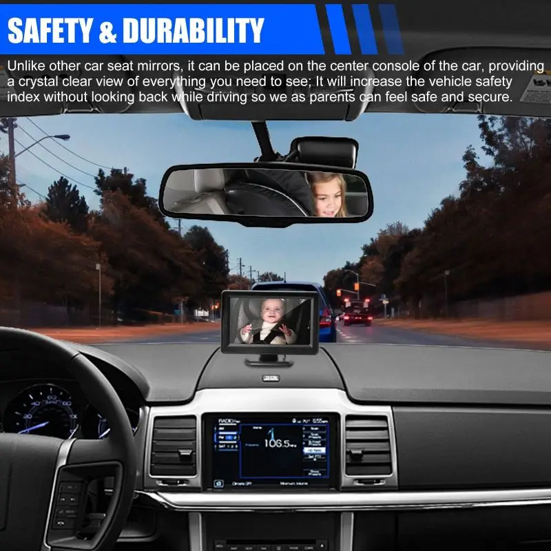Monitor pre detský automobil 1080p Monitor Camera pre detské zrkadlové zrkadlo pre deti
