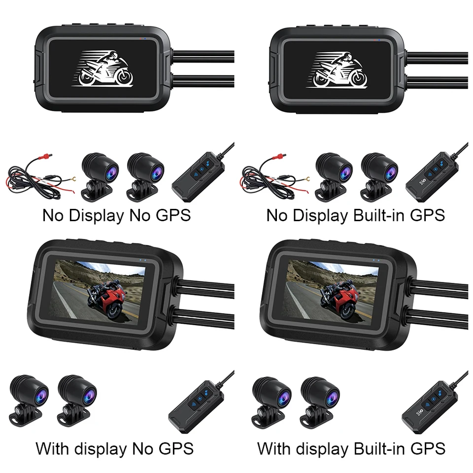 Monitor pre parkovací monitor pre jazdu na rekordéroch s dvojitou šošovkou Dash Dash Loop Nahrávanie HD 1080p Motorická videokamera 150 stupňov Zobraziť uhlový gps WiFi GPS