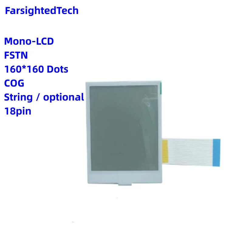 Mono-LCD FSTN 160*160 DOTS COG String / Voliteľný výrobca displeja 18pin pre TN / STN TFT LCD AMOLED