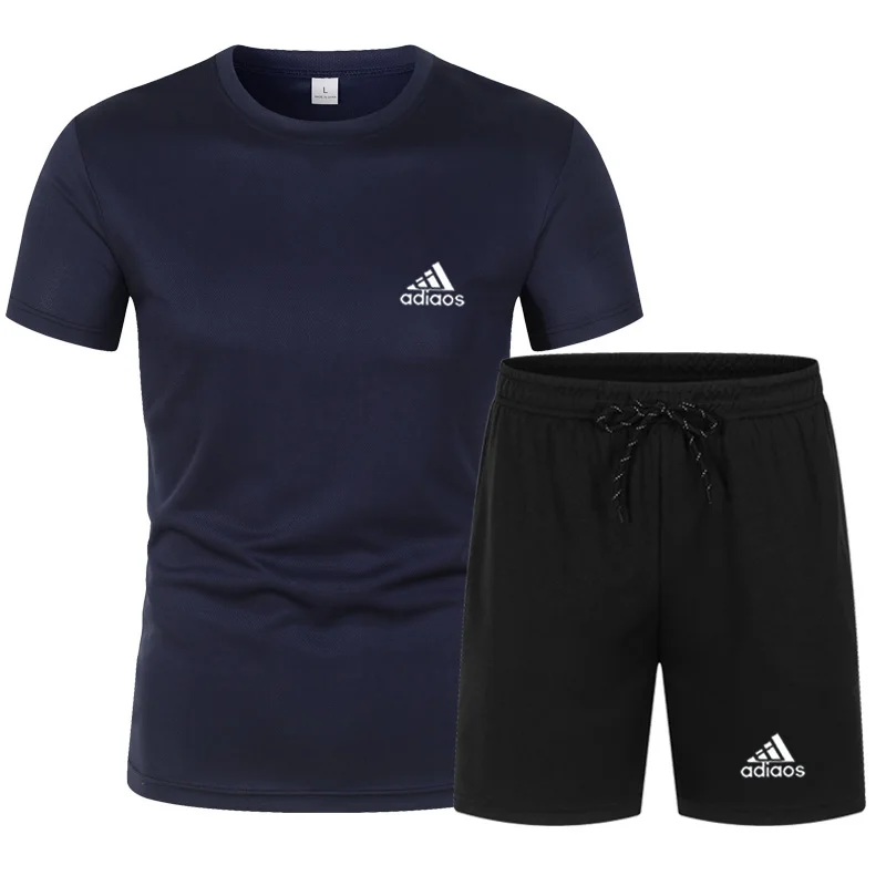 Monogram nových pánskych príležitostí Monogram tlačený krátky rukáv+neformálne šortky 2-dielne denné športové jogging Social Party S-4XL