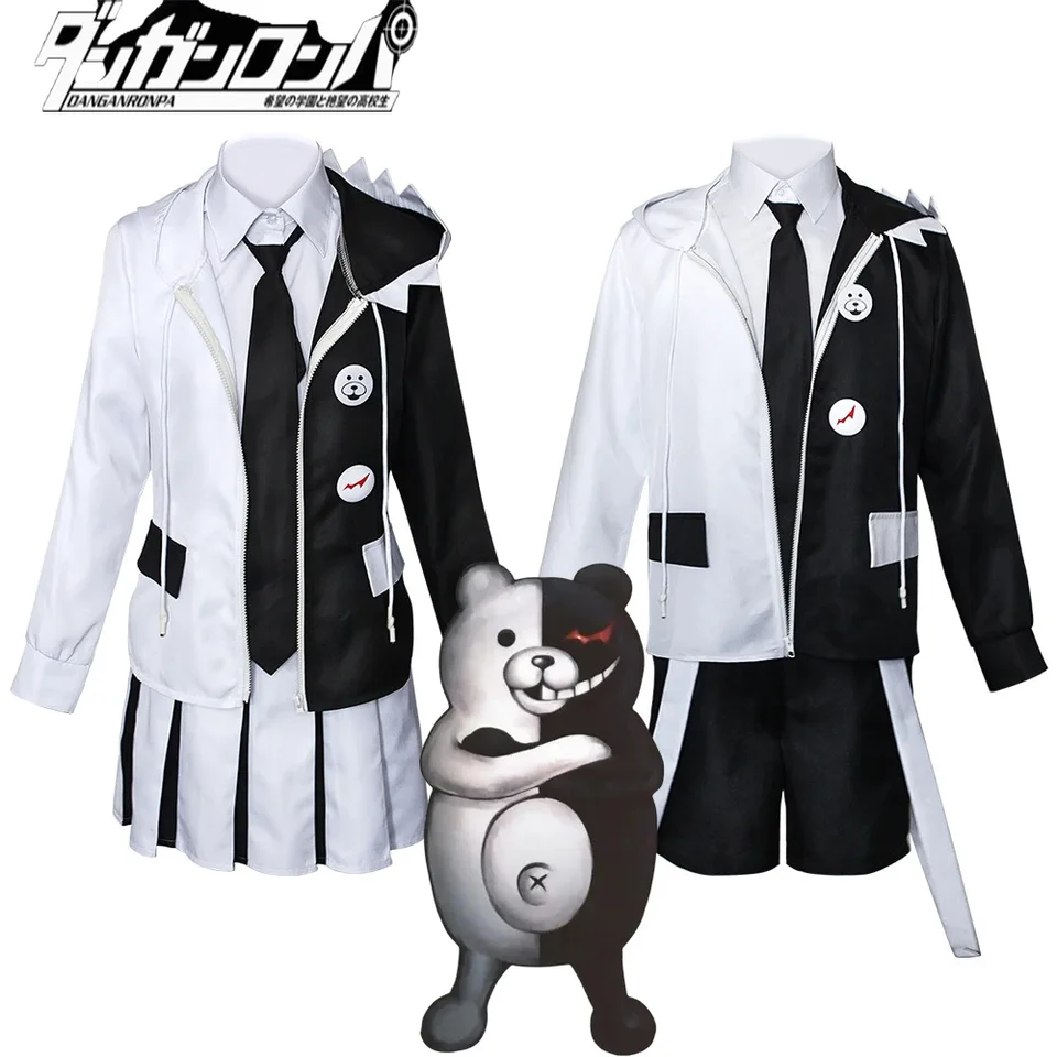Monokuma Cosplay kostým anime Danganronpa v3: Zabíjanie harmónie Monokuma Cosplay oblečenie parochňu Halloween kostýmy pre mužov Ženy