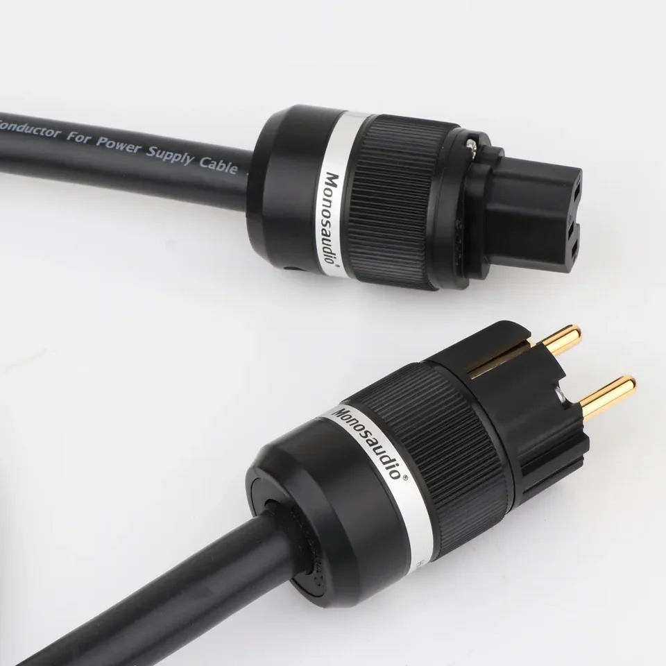 Monosaudio Hifi P901 99,998% Pure Copper European Power Cable 4.5Square OFC EÚ Verzia AC Dodávkový drôt hi-end Schuko napájací kábel