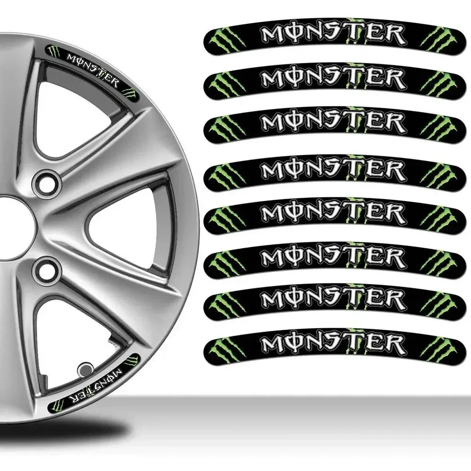 Monster Energy Motorcycle Colors Stickers 13-19 palca Univerzálna modifikácia Motocyklových pneumatí
