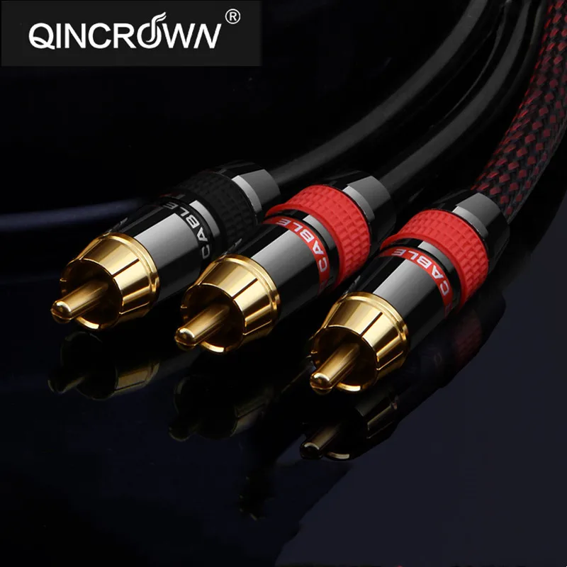 Monster One Point Dva zvukový kábel Čistý meď zlatý single RCA na 2 RCA Double Lotus Y Adaptér zosilňovač subwoofer kábla