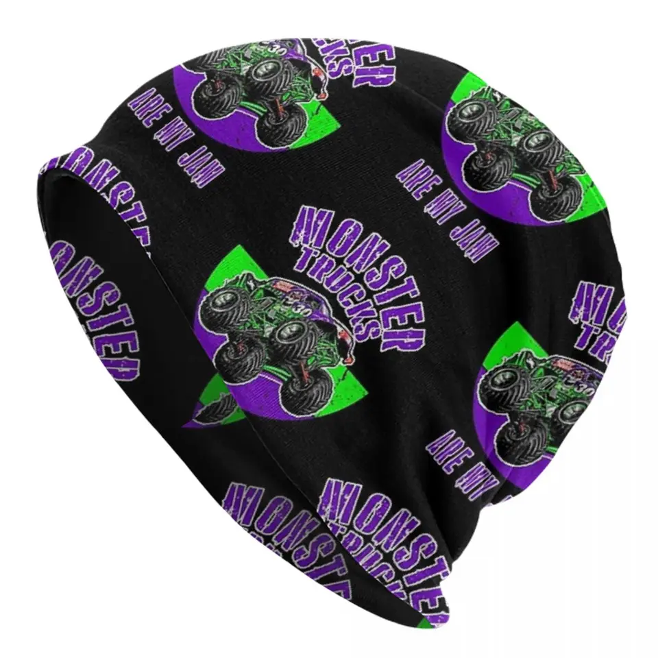Monster Truck je môj džem hrob Digger Vintage Art Art Warm pletená čiapka hip hop kapota klobúk jesenné zimné čiapky klobúky pre mužov