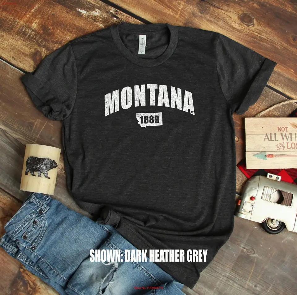 Montana T tričko Štát 1889 406 Suvenír Native Long alebo Short Ruckves