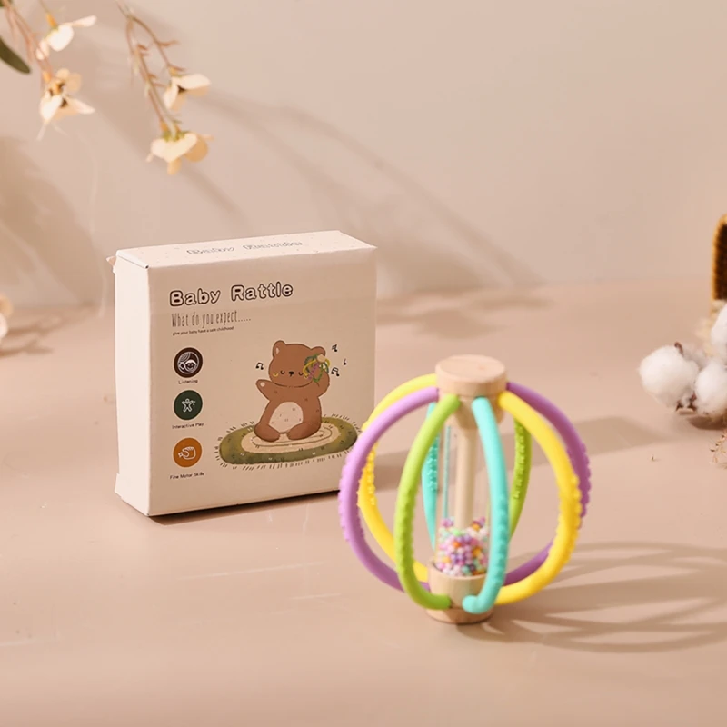 Montessori Baby Rain Stick Silikone Rainbow Prespila Hudba hrkálka Kid Vzdelávacie hračky Zvuk Senzory Education Hray Darček pre dieťa