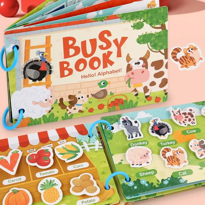 Montessori dieťa zaneprázdnená kniha moja prvá pokojná kniha Paste skoré vzdelávanie Vzdelávanie hračiek pre deti zhodujúca sa hra pre deti 2 3 roky