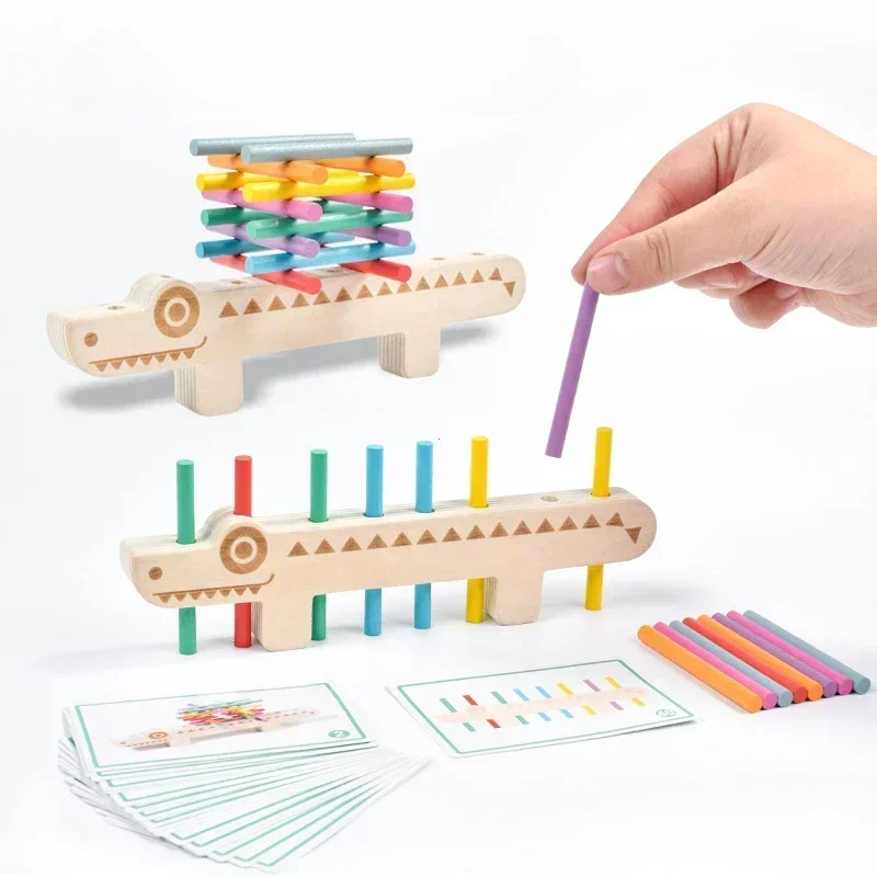Montessori hračky pre deti Drevené farebné poznanie vzdelávacie hračky s paličkou Games Math Toy Fine Motor Toy pre deti vo veku 2+ horúci