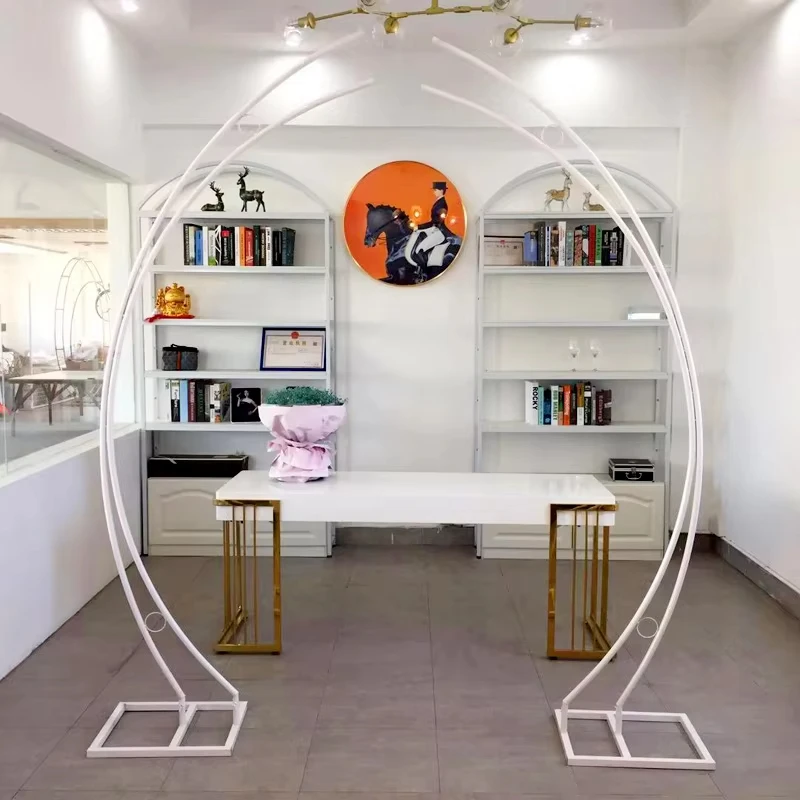 Moon Arch Wronght Iron Svadobný oblúk pozadie stánok Mariage narodeninová oslava DIY DEY DECORÁCIA Rám vonkajší stojan na kvetinu