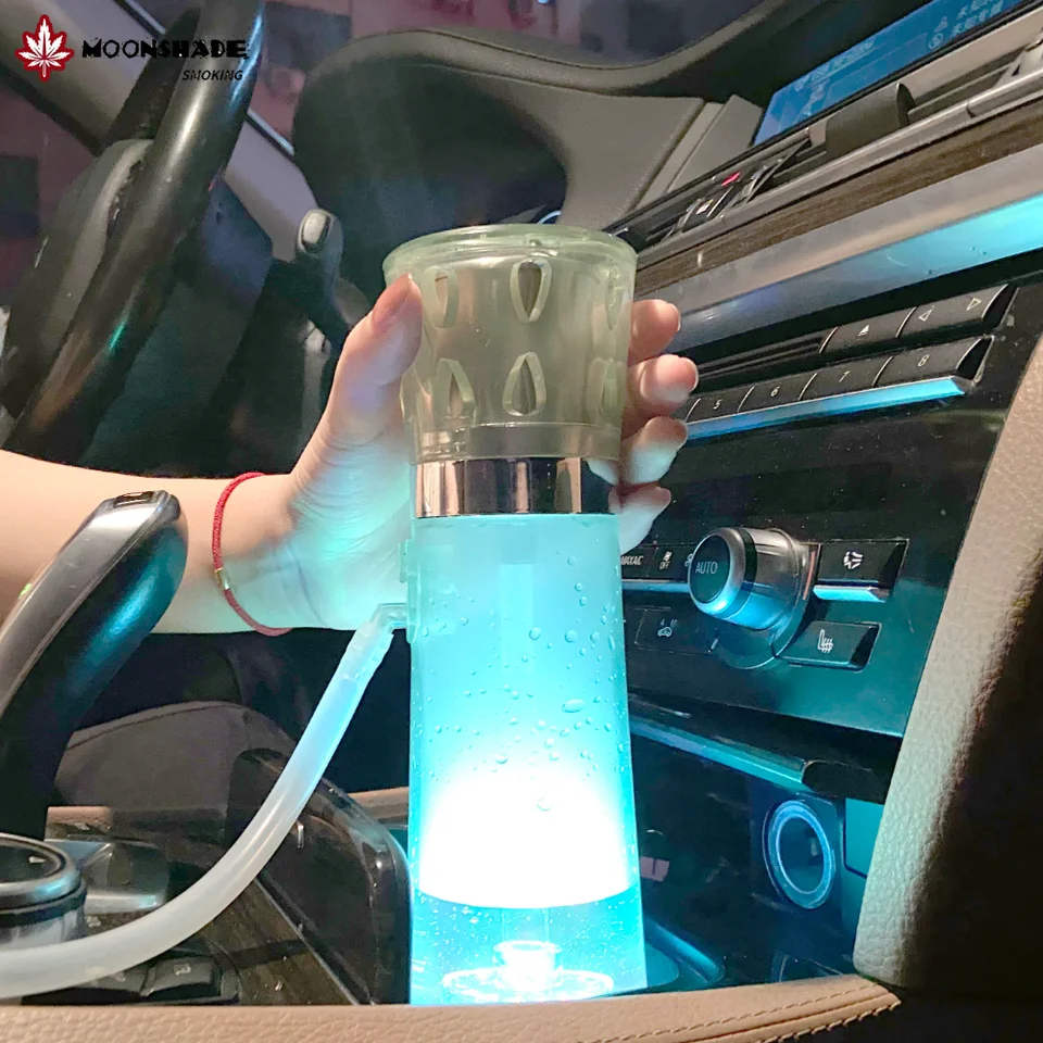 Moonshade Prenosná ručná LED vodáka sada farebné svetlá Kompletné akrylové shisha Narguile Kit Outdoor Cestov