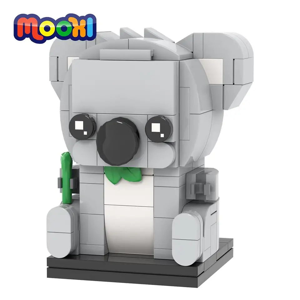 Mooxi Animal Koala 148ks MOC Bricks Creative Brickhead Model Building Blofting Blofting Blocks Detské vzdelávacie hračky pre deti darčeky Moc7032