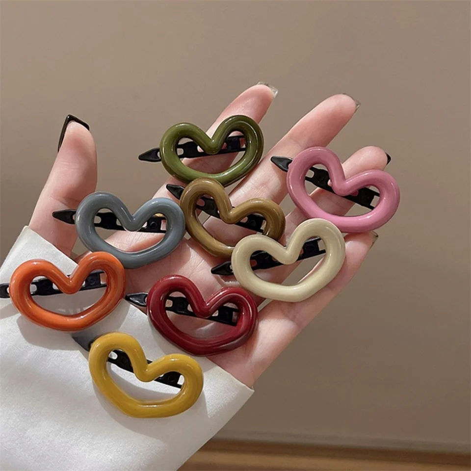 Morandi Color Love Love Hair Clip Nové dámske bočné rozbité vlasy Klip Klip pre deti Detský klip Duckbill Všenci všestranný klip na čelo
