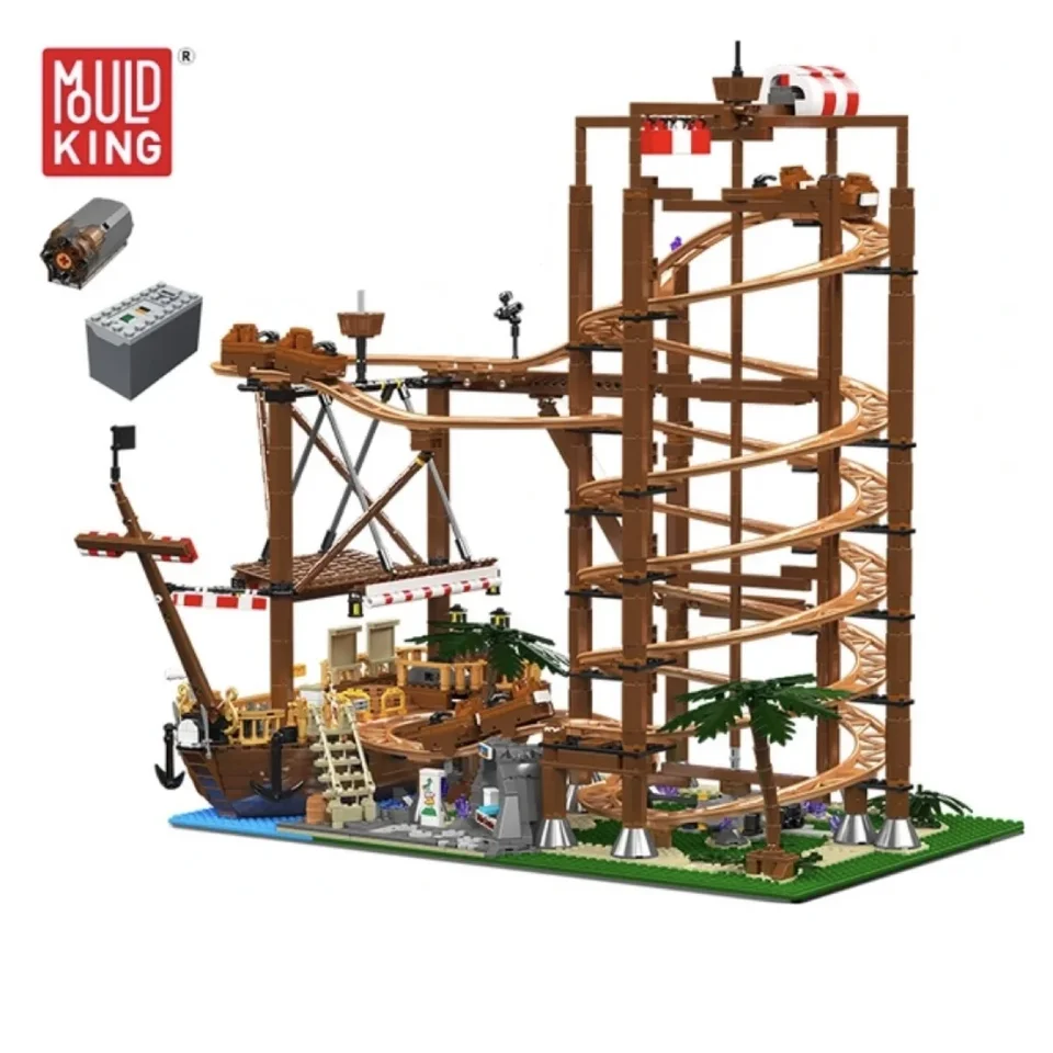MORS KING 11013 Kreatívne slučky horská dráha s pirátskymi stavebnými blokmi Set Hračky pre zábavné park