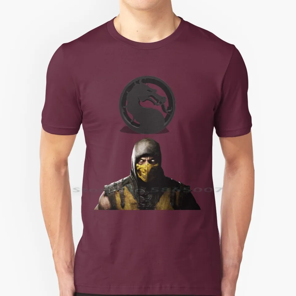 Mortal Kombat 100% bavlnená košeľa smrteľná Kombat 10 Moratl Kombat x Scorpion Mortal Kombat Scorpion Mortal Kombat Skopion