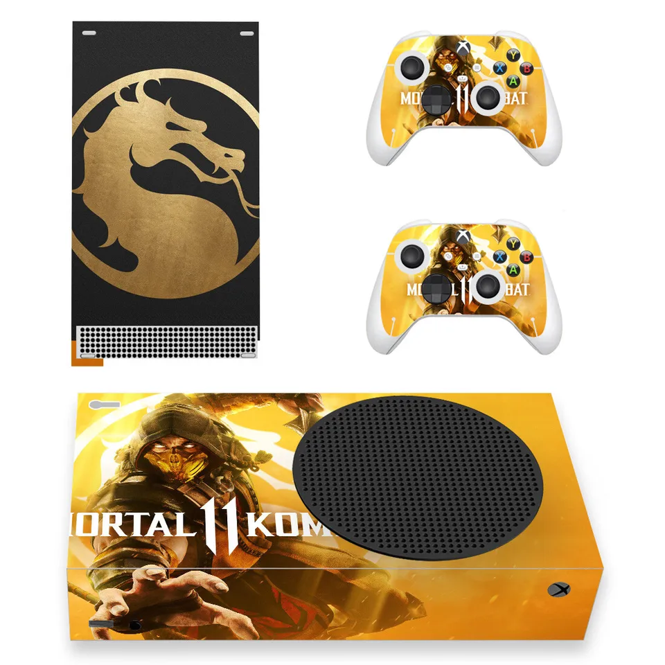 Mortal Kombat Skin nálepka nálepky pre konzolu pre konzolu Xbox Series S a 2 ovládače kožných nálepiek vinyl