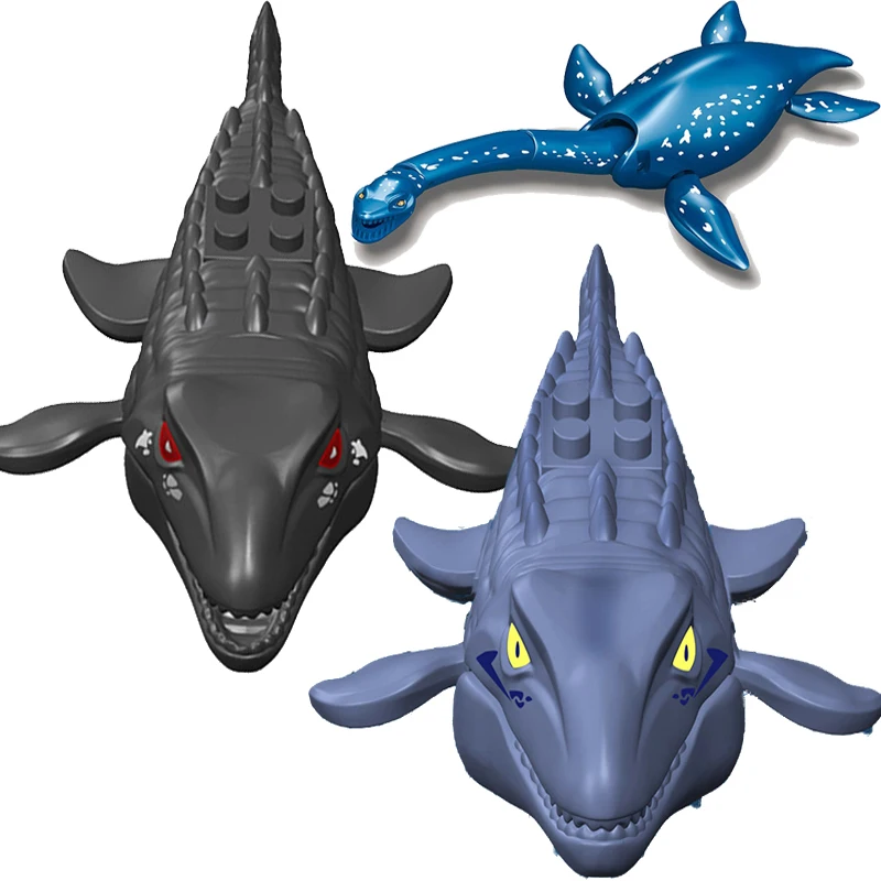 Mosasaur Jurassic Park World Dinosaur Pleiosaur Indoraptor Triceratops Indominus rex Model Building Blocks Dinosaurs