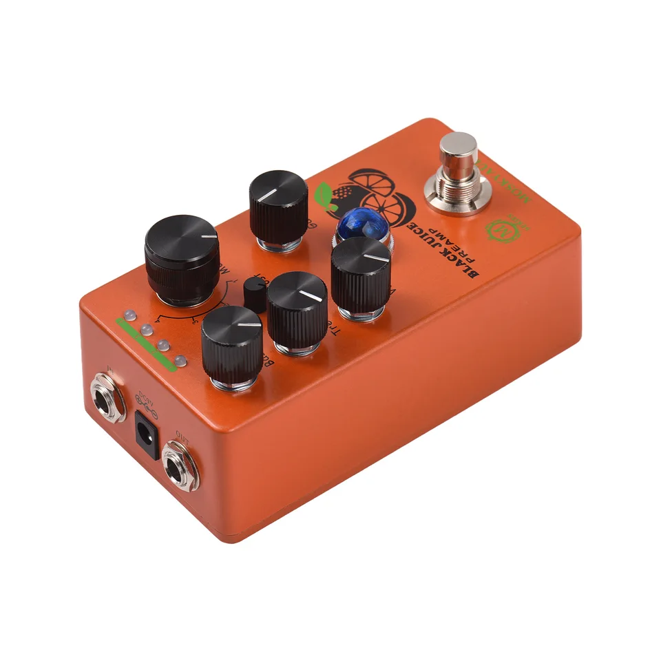 Moskyaudio Black Juice predzosilňovač Overdrive Guitar Effects Effects Zisk Zisk/objem/výška/basa/4-režimový gombík DC 9V True Bypass