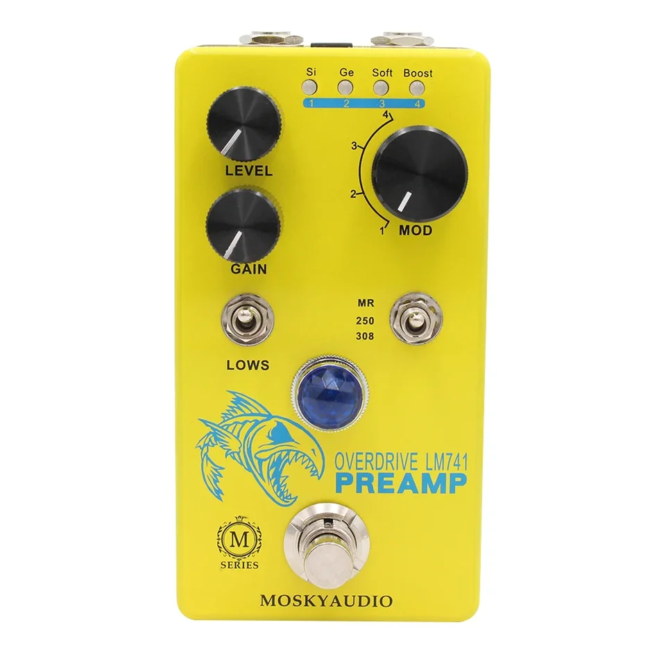 Moskyaudio-Guitar Overdrive Disort Disort Effects Pedál, funkcia skutočnej obtoku, doplnky procesorov, LM741, nové