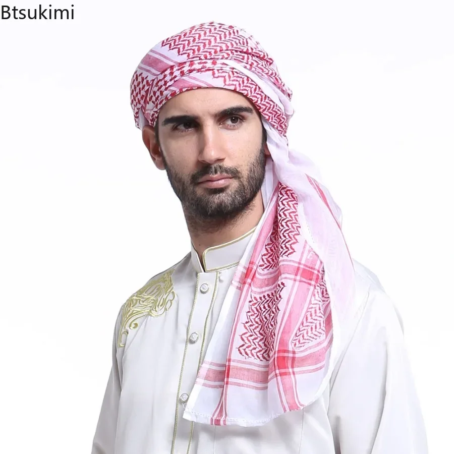 Moslimská tlač hidžáb šatka Tradičné islamské doplnky hlavy Krsy Islamský klobúk Men Cozy Windproof Arabic Headcov